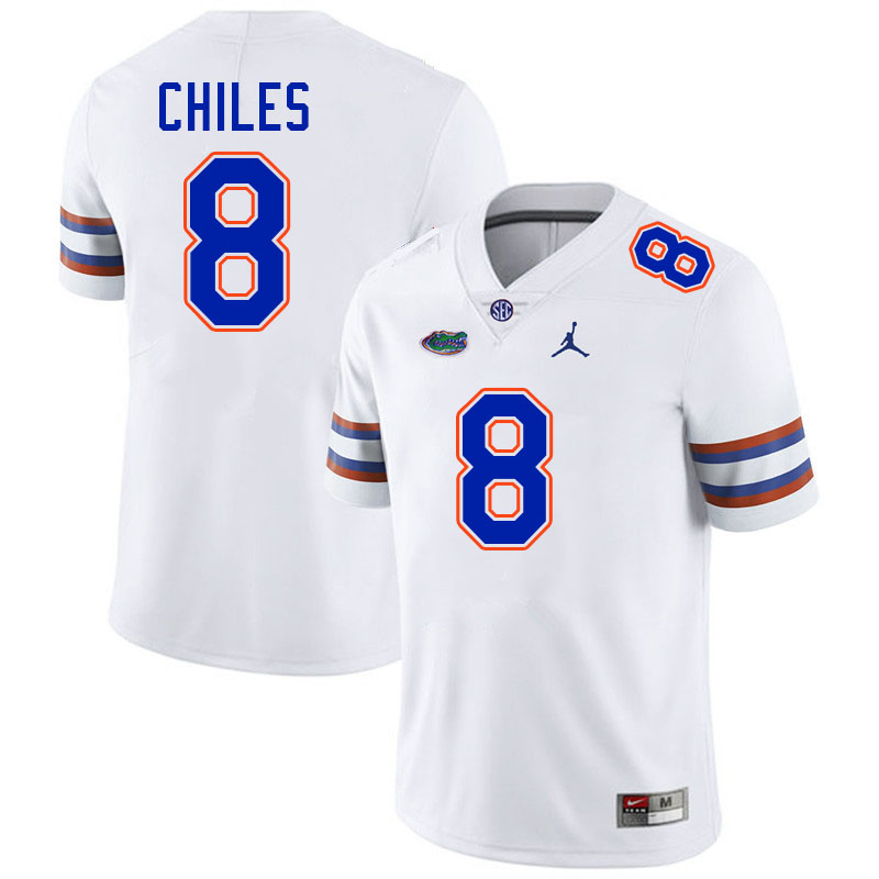 Florida Gators #8 Aaron Chiles College Football Jerseys Stitched-White